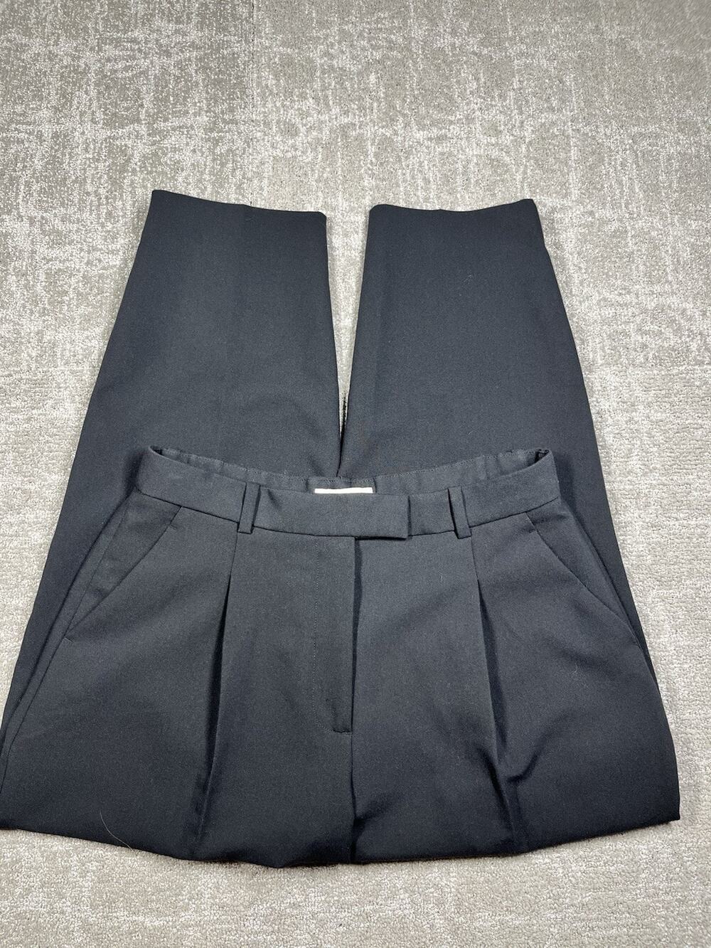 Abercrombie & Fitch Womens Black Pleated High Rise Tapered Dress Pants 31/12R